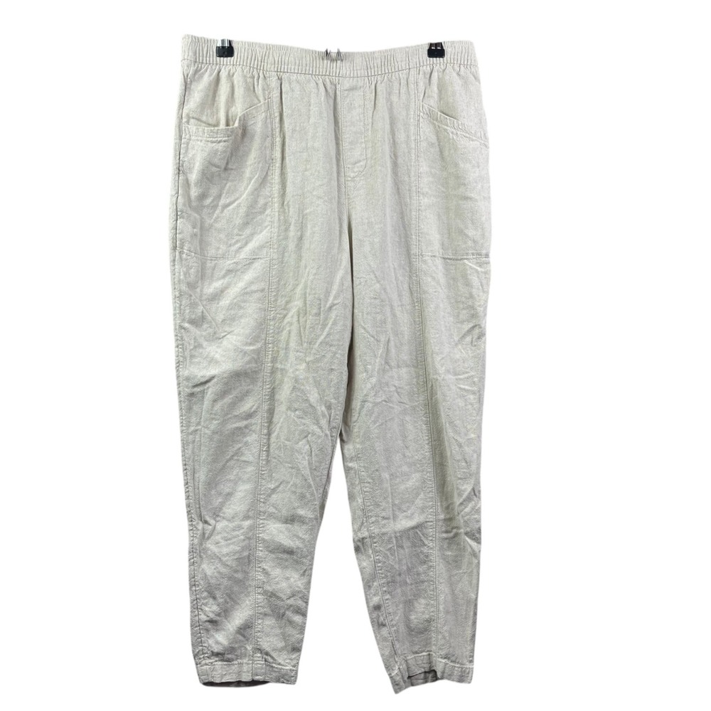 Gap Linen Jogger Pants Womens Medium Cream
